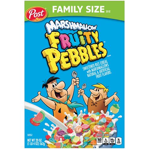 Post Fruity PEBBLES with Marshmallows Cereal, Gluten Free, Sweetened ...