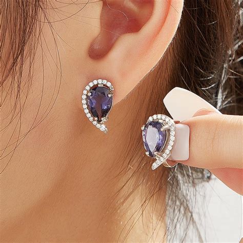 Купить Bolaijewelry, потрясающие серьги с натуральной иолитовой ...