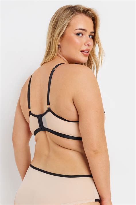 YOURS Plus Size Nude Strap Detail Underwired Bra | Yours Clothing