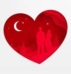 Kissing couple and hearts Royalty Free Vector Image