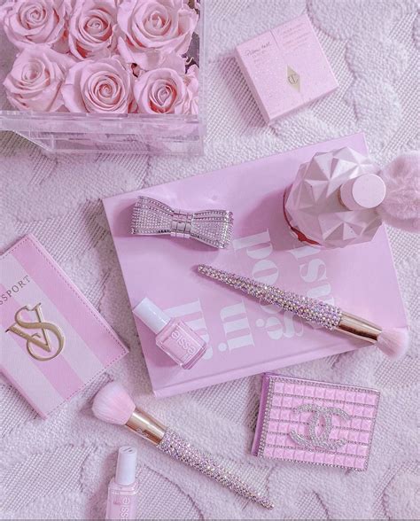 pink glamorous beauty set  rose petals