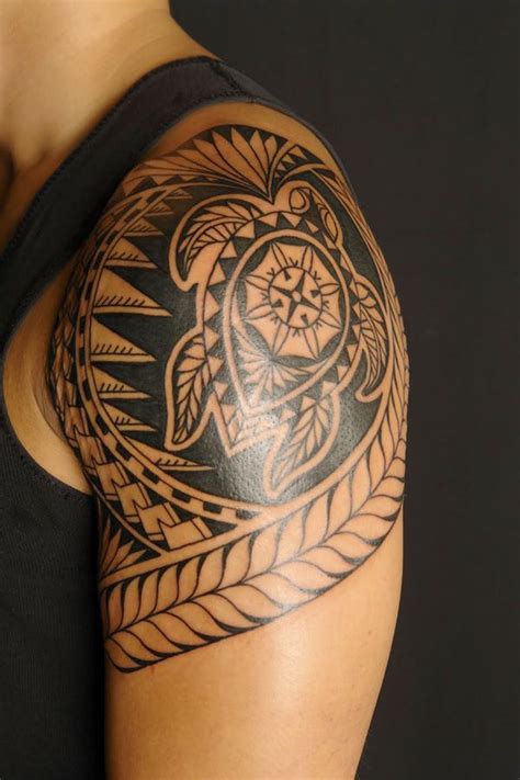 Samoan Tribal Shoulder Tattoos For Men