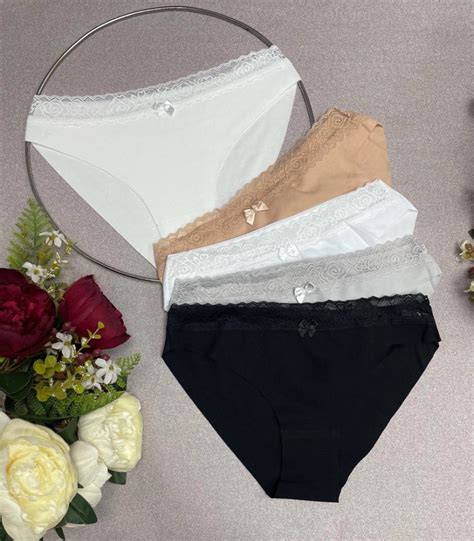 🌺Для женщин Изящные бесшовные хлопковые трусики с кружевами на резинке ...