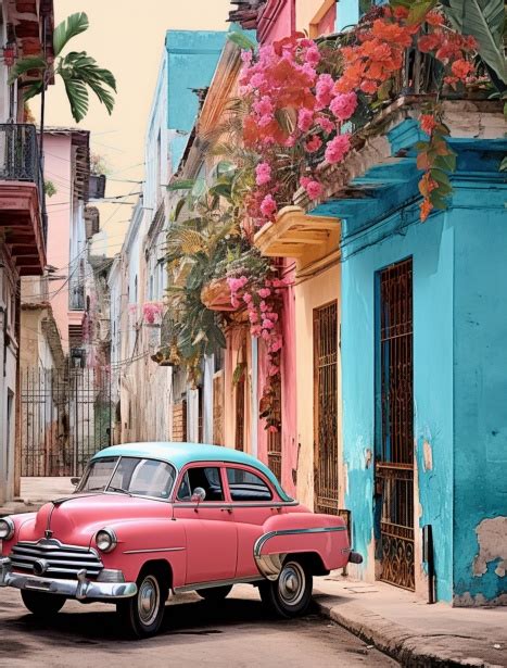 Vintage Automobile Cuba Alley Car Free Stock Photo - Public Domain Pictures