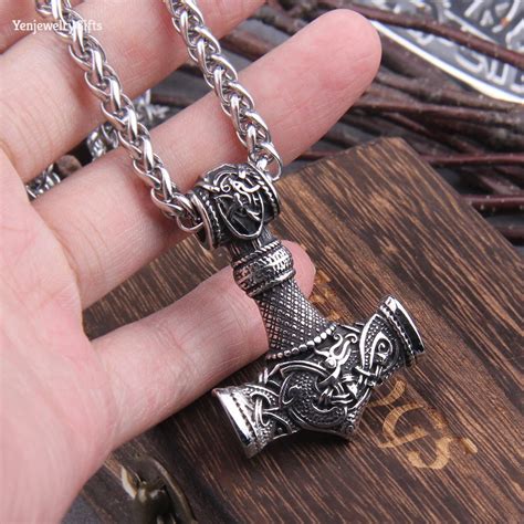 Viking hammer Pendant Necklace Viking Thor Hammer Handmade | Etsy