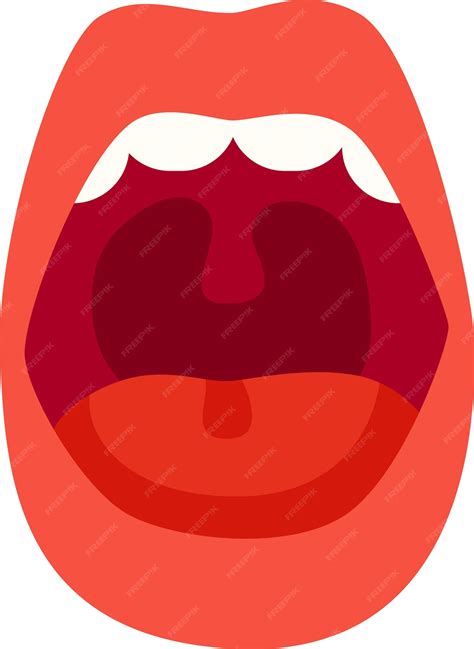 Premium Vector | Open mouth illustration showing the inner throat and