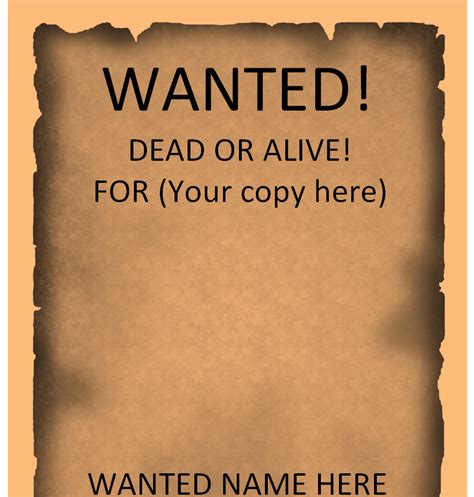 Wanted Poster Template For Word