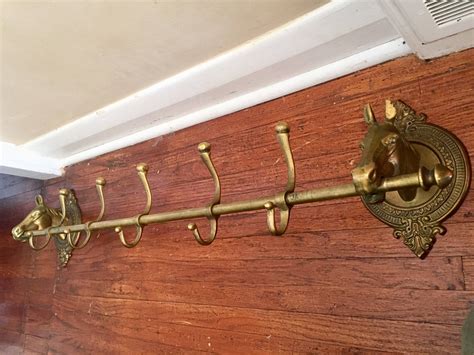 Brass Coat Rack. Horse Head Coat Rack. Antique Coat Rack. Mid Century ...