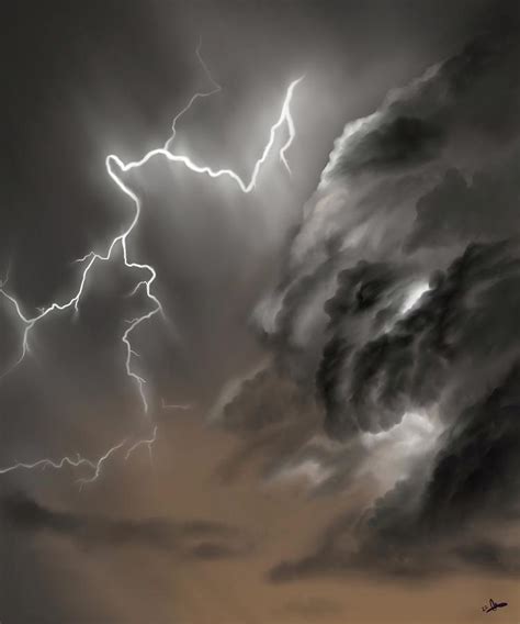 Lightning Storm Digital Art by Manuel Valentin Rivera - Pixels