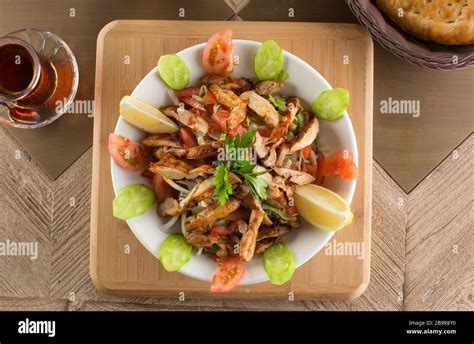 delicious turkish chicken doner kebab grilled meat stock photo alamy