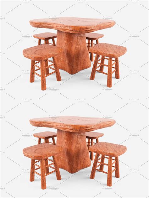 Rustic Wood Table and Chairs – MasterBundles