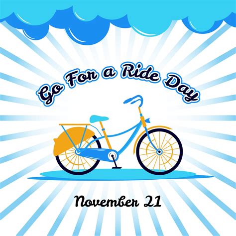 Go for a Ride Day Background. November 21. Premium and luxury greeting