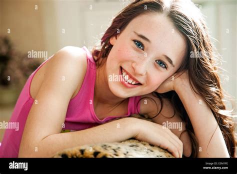 portrait  girl   smiling stock photo alamy