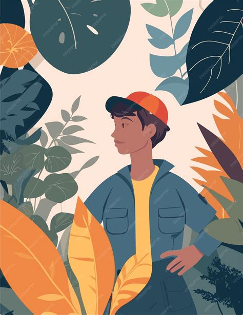 Vector flat Illustration design of Conservationists work in forest