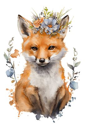 Fox Watercolor PNGs for Free Download