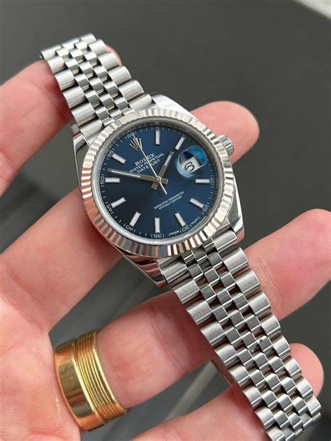 rolex datejust  dj blue stick jubilee    vault