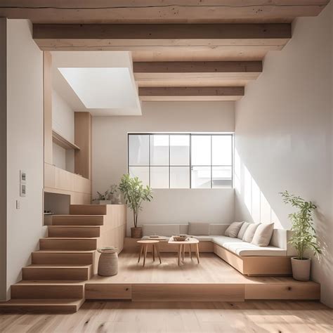 premium photo modern loft living room  open plan design