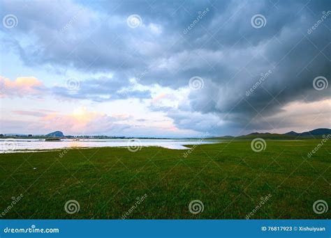 The meadow and clouds stock image. Image of meadows, fields - 76817923