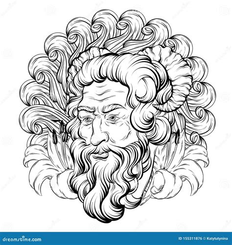 Vector Hand Drawn Illustration of Satyr Isolated. Creative Tattoo ...