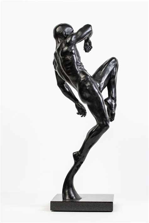 Dean Kugler - This Impact - Contemporary Bronze Nude Male Sculpture in