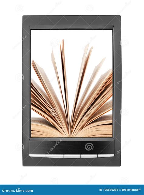 Open Paper Book Flipping Pages On Electronic Book Display White