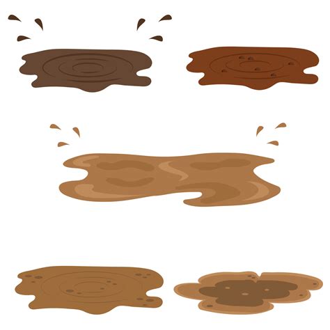 muddy puddles set 4569689 Vector Art at Vecteezy