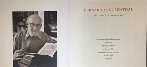 Commemorative Book on Bernard M. Rosenthal | The New Antiquarian | The ...