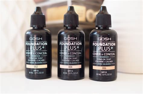 GOSH Cosmetics Foundation Plus+ 002, 004, and 006 Review | Get Lippie