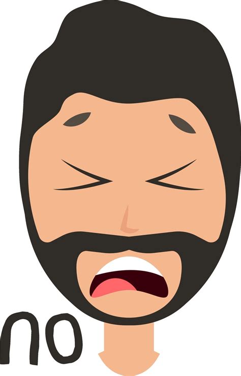 Man saying no, illustration, vector on white background 12269439 Vector ...