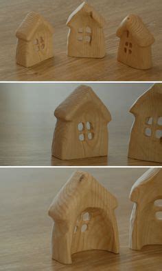 Handcarved mini houses | Обработка дерева, Поделки, Изделия ручной ...