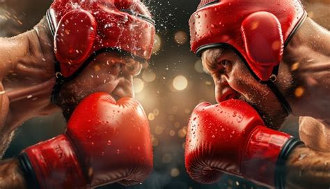 boxing match intense fight  boxers   ring final rounds knockout