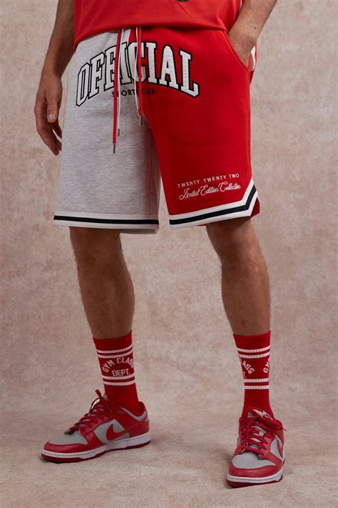 Men's Official Spliced Basketball Jersey Shorts | Boohoo UK