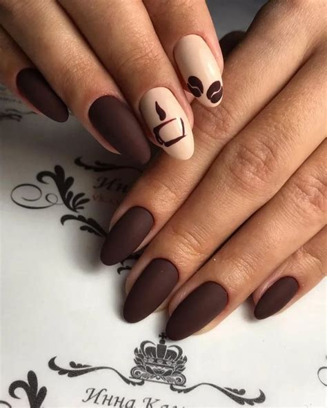 Дизайны ногтей для любителей тёмно бежевого цвета. | Sweater nails ...