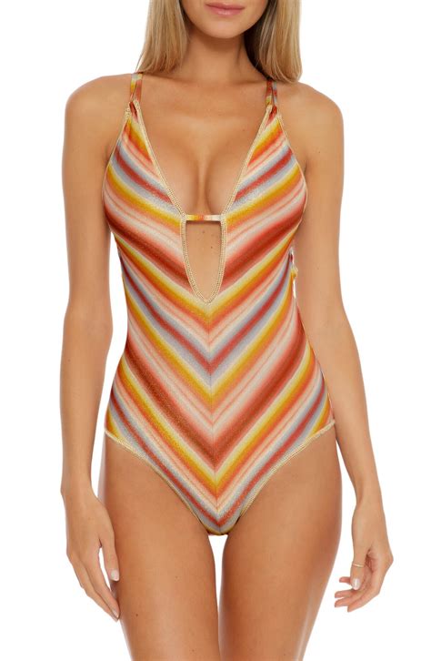 Becca Wo Horizon Plunge One-piece Swimsuit - Orange | Editorialist