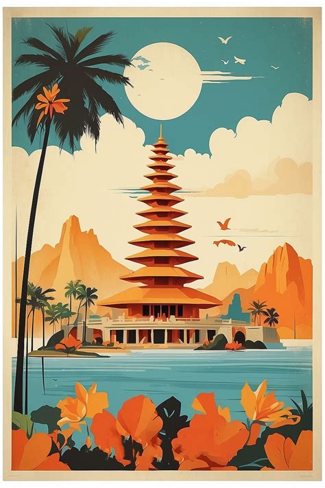 Asia Theme Travel Poster Free Stock Photo - Public Domain Pictures