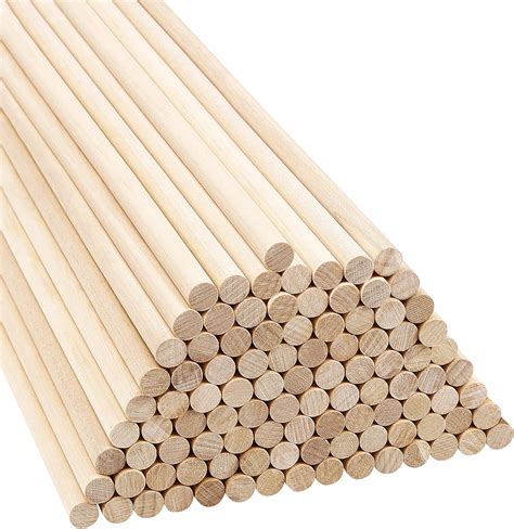 Belle Vous Naturliga Runda Träplugg Pinnar (100 Pack) – 18 cm – Extra ...