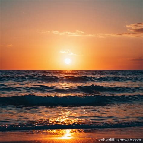 realistic ocean sunset prompts stable diffusion