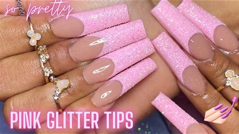 Get Glam with a Pink French Manicure and Glitter - Add a Sparkle to Your Style! - Themtraicay.com