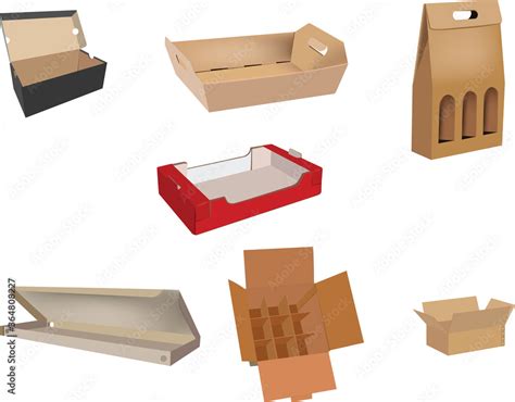 boxes of various cardboard sizes of various shapes for protection Stock Vector | Adobe Stock