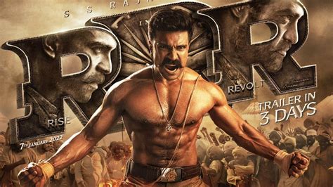 rrr ram charan flexes  muscles  ram  latest poster