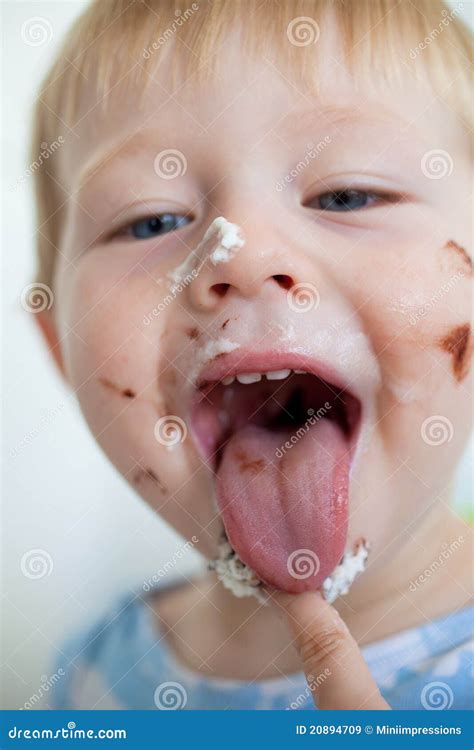 Happy Toddler with a Wide Open Mouth Stock Image - Image of hands ...