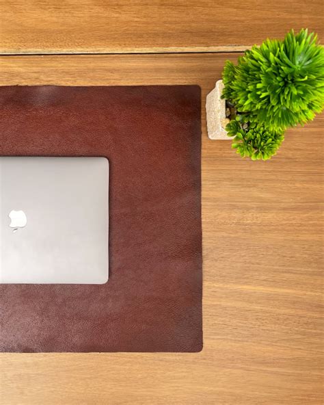 Leather Desk Pad in Mahogany color. Hand Burnished. Full grain ...
