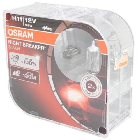 Żarowka OSRAM H11 NIGHTBREAKER SILVER +100% - 12443909191 - oficjalne ...