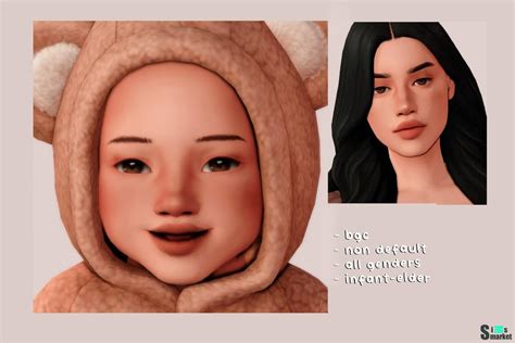 Скин лица для всех возростов "oatmilk skinblend" для Симс 4 для Симс 4 ...