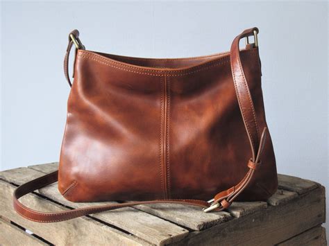leather crossbody bag purse  zipper small shoulder bag etsy