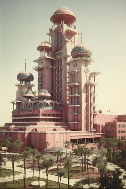 Premium AI Image | A pink building with the word atlantis on it