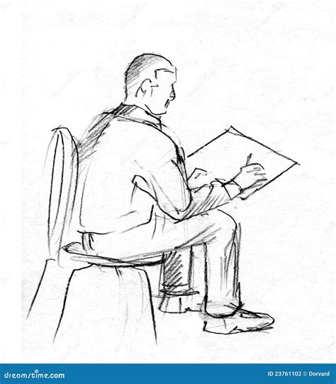 sketch draftsman stock illustration illustration  artist