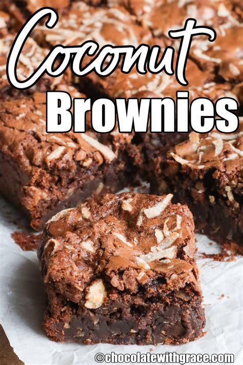 Coconut Brownies - Chocolate with Grace
