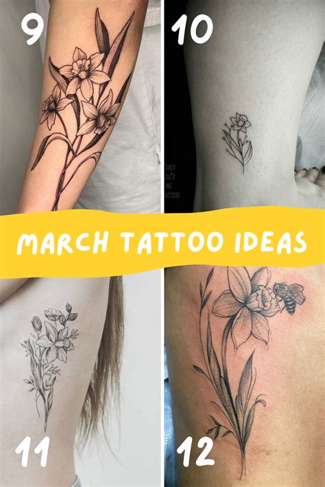 march birth flower tattoo 5