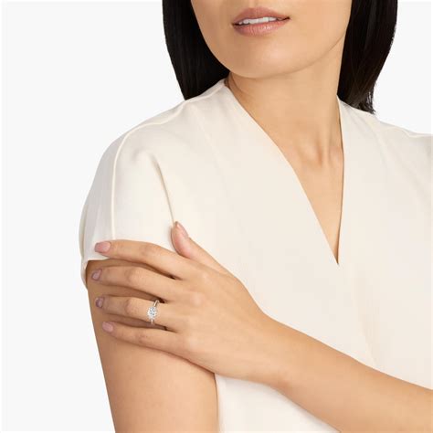 Bella Vaughan Cadillac Three Stone Engagement Ring in 14K White Gold (3